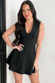 Diamonds In The Daylight Sleeveless V-Neck Mini Dress (Black) - NanaMacs