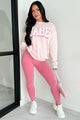 "Babe" Acid Wash Graphic Sweatshirt (Washed Pink)