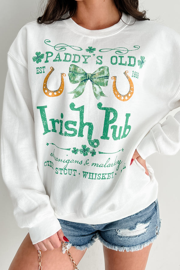 Paddy's Irish Pub Graphic Sweatshirt (White) - NanaMacs