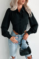 Becoming An Icon Long Sleeve Corset Blouse (Black) - NanaMacs