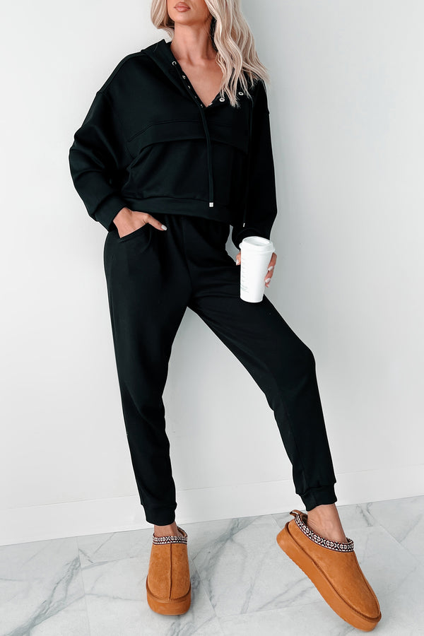 Cool As A Cucumber Hoodie & Sweatpants Set (Black) - NanaMacs