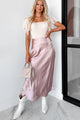 Sophistication Personified Satin Maxi Skirt (Dusty Pink) - NanaMacs