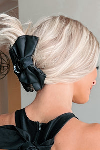 Bloom With Purpose Bow Claw Clip (Black) - NanaMacs