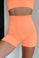 Nothing I Can't Handle Seamless Athleisure Set (Neon Peach) - NanaMacs