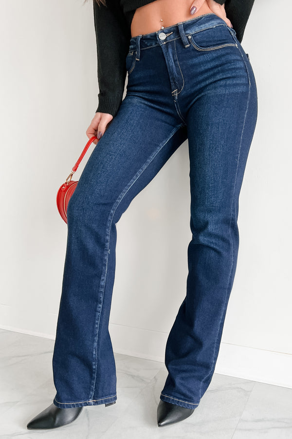 Dylan Mid Rise Risen Straight Leg Jeans (Dark) - NanaMacs