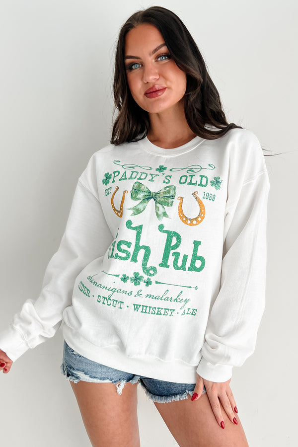 Paddy's Irish Pub Graphic Sweatshirt (White) - NanaMacs