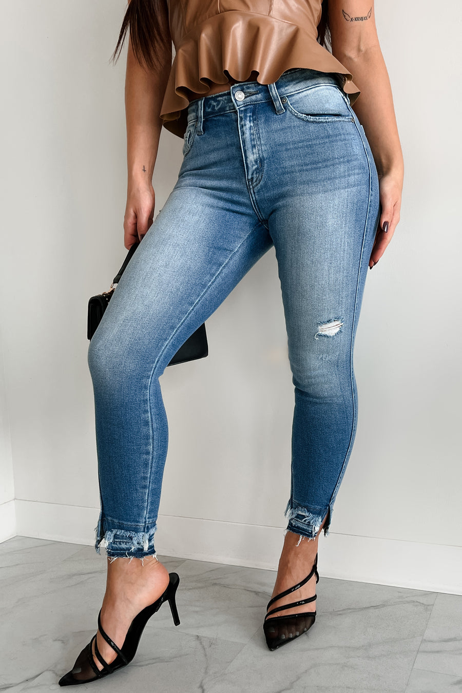 Trevina High Rise Skinny Ankle Kancan Jeans (Medium) - NanaMacs