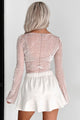 Her Vibe Is Pretty Velvet Burnout Flared Sleeve Top (Blush)