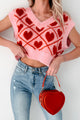 Truest Love Fuzzy Sweater Vest (Pink/Red) - NanaMacs