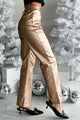 Cameras Flashing Metallic Straight Leg Pants (Gold) - NanaMacs