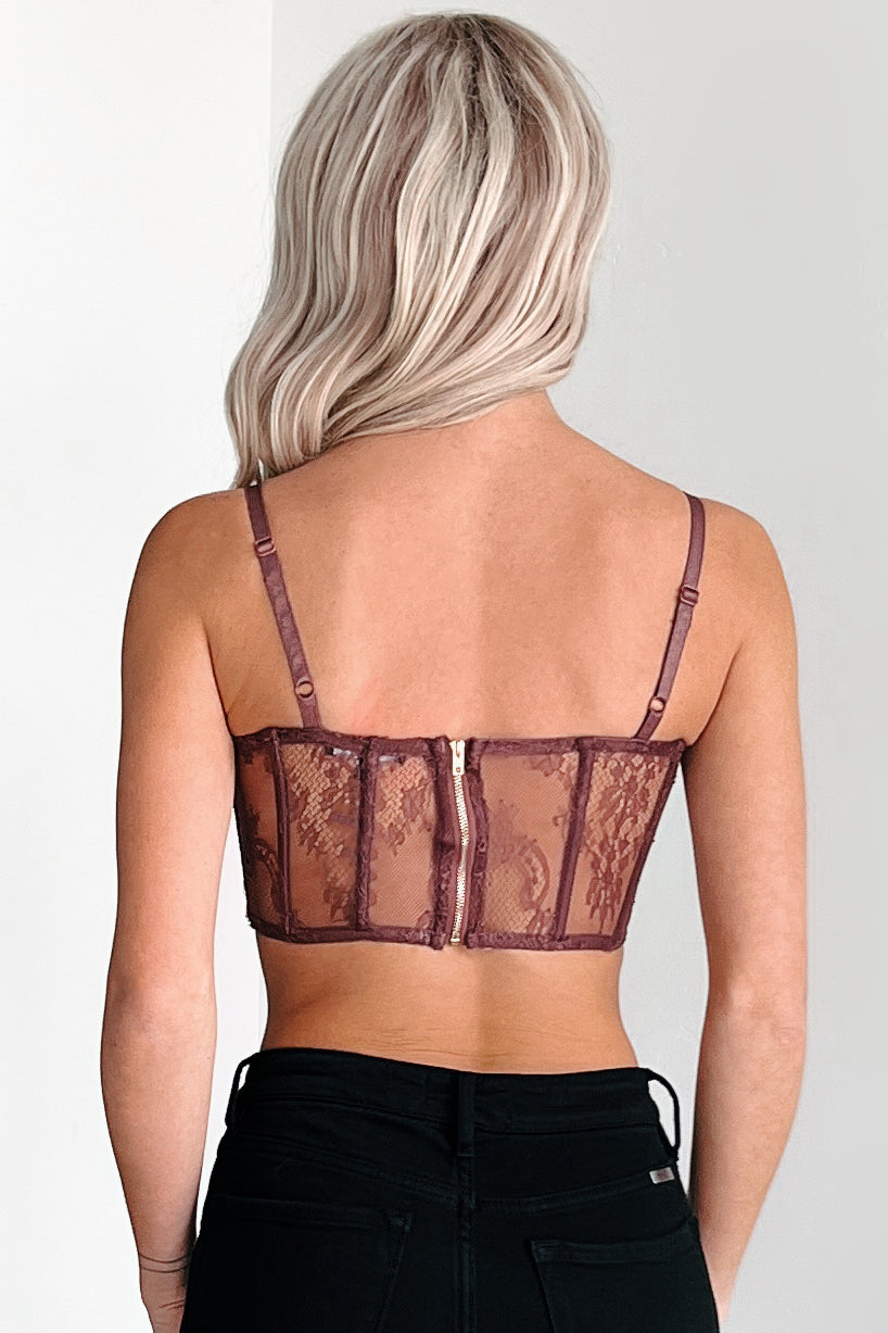 Strong Chemistry Lace Bralette Top (Eggplant)