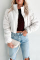 Frosted Femininity Rhinestone Puffer Jacket (Ivory)