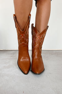 Cowgirl Glory Western Cowboy Boots (Tan) - NanaMacs