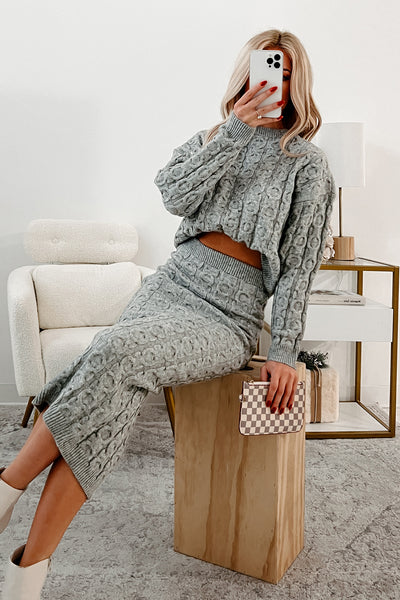 Remembering Fondly Sweater Knit Set (Heather Grey) - NanaMacs