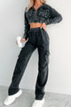 Talk Later Mineral Wash Hoodie & Sweatpants Set (Black) - NanaMacs