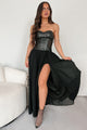 Daring Glances Faux Leather Mesh Maxi Dress (Black) - NanaMacs