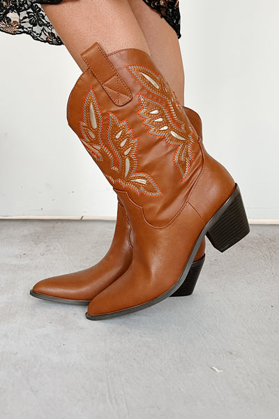 Cowgirl Glory Western Cowboy Boots (Tan) - NanaMacs