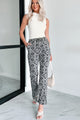 Boho To The Core Printed Flare Pants (Ivory/Black) - NanaMacs