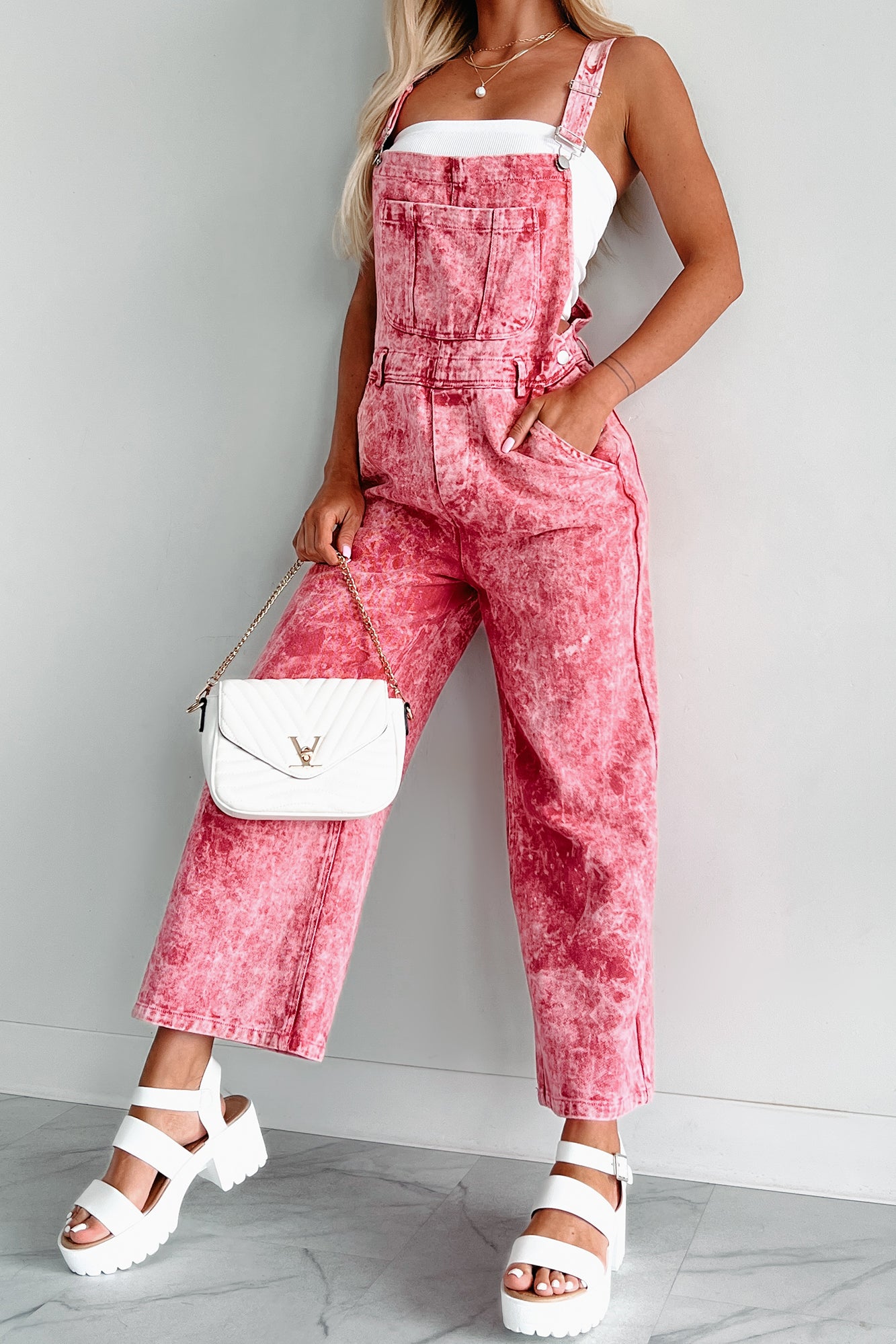 DOORBUSTER Always Problematic Mineral Wash Overalls (Vintage Ruby) - NanaMacs