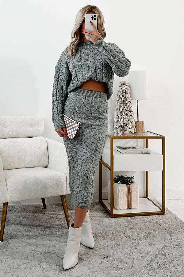 Remembering Fondly Sweater Knit Set (Heather Grey) - NanaMacs