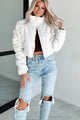 Frosted Femininity Rhinestone Puffer Jacket (Ivory)