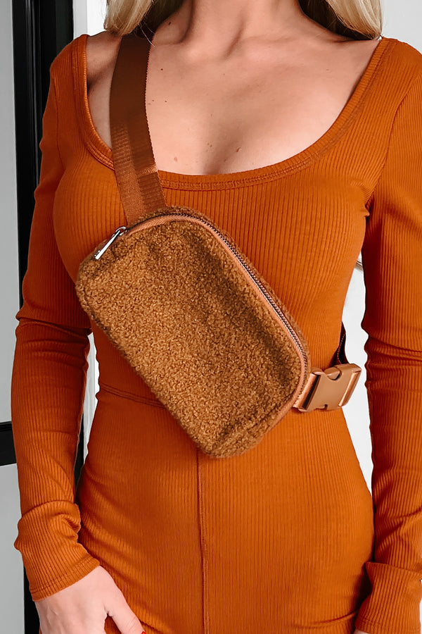 Take Me Along Sherpa Belt Bag (Brown) - NanaMacs