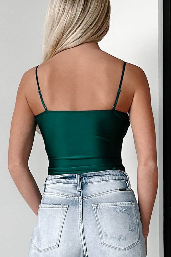 Bring The Attention Padded Sweetheart Bodysuit (Hunter Green) - NanaMacs