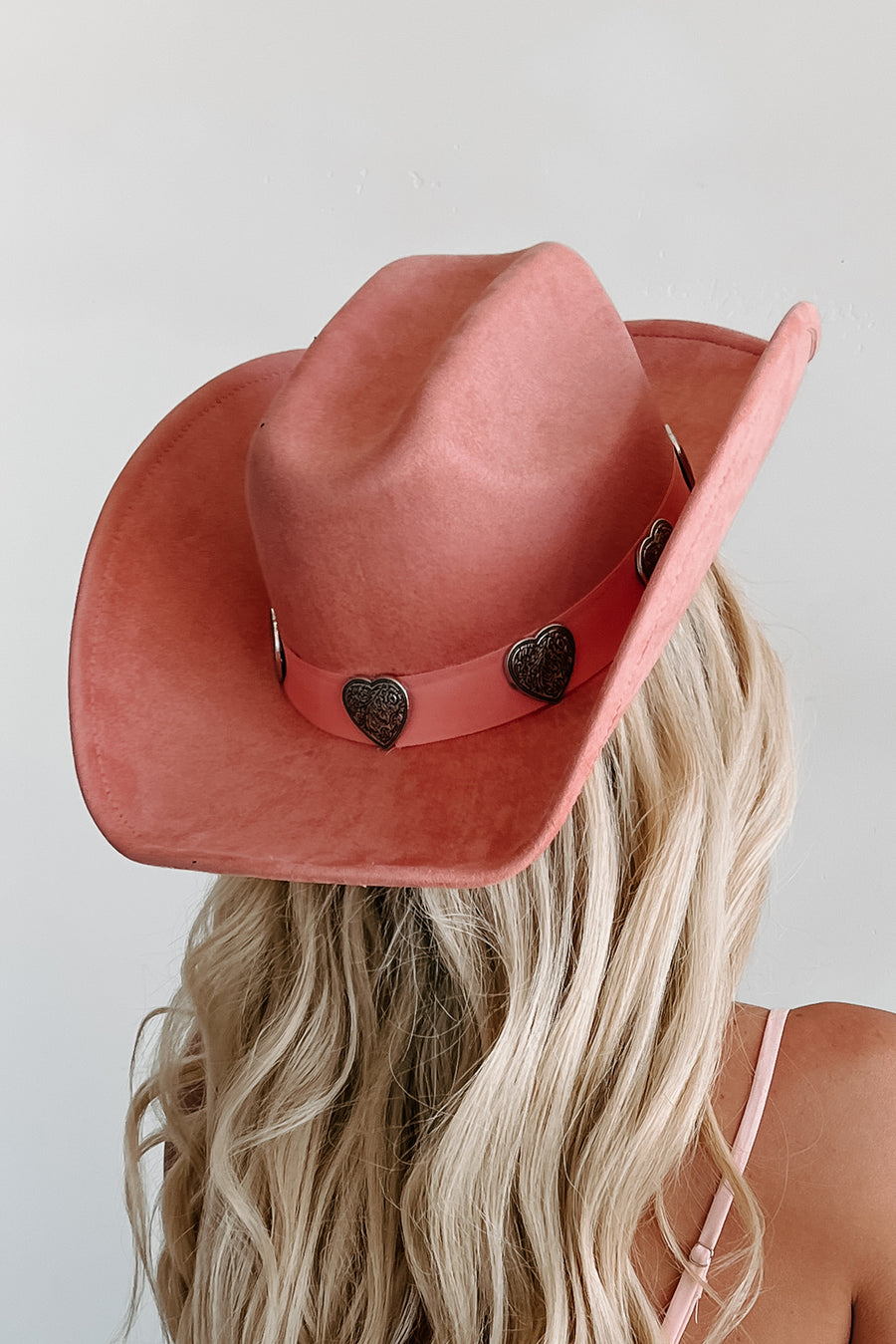 Country At Heart Engraved Heart Cowboy Hat (Pink) - NanaMacs