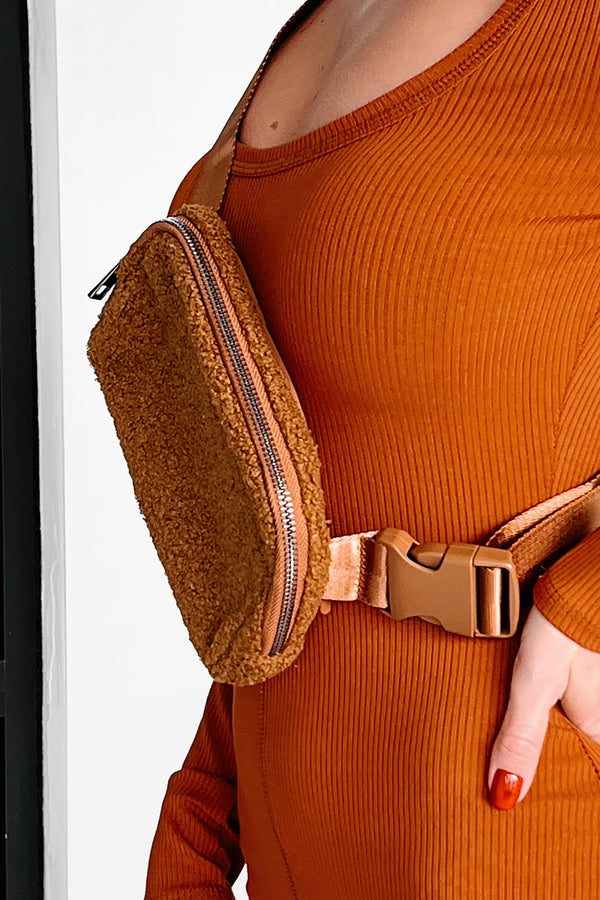 Take Me Along Sherpa Belt Bag (Brown) - NanaMacs