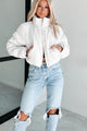 Frosted Femininity Rhinestone Puffer Jacket (Ivory)