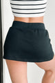 Stretching Into Comfort Drawstring Mini Skort (Black) - NanaMacs