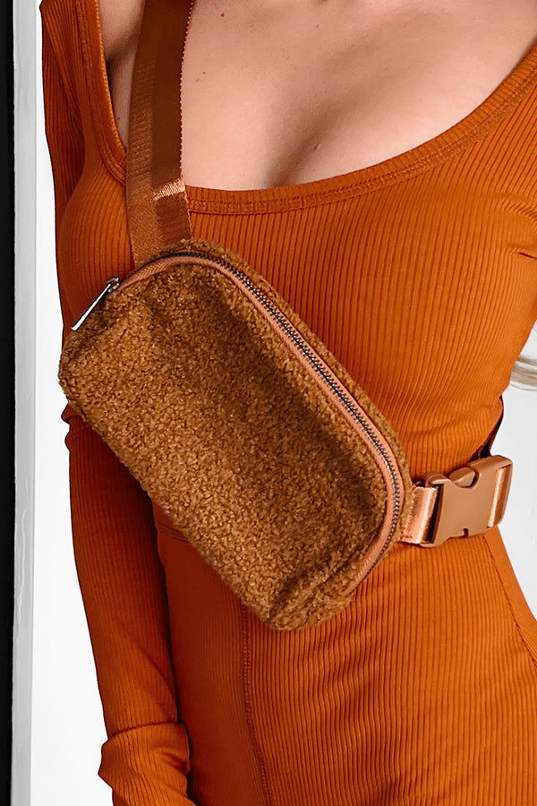 Take Me Along Sherpa Belt Bag (Brown) - NanaMacs