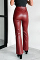 Style Sensation Faux Leather Pants (Burgundy) - NanaMacs