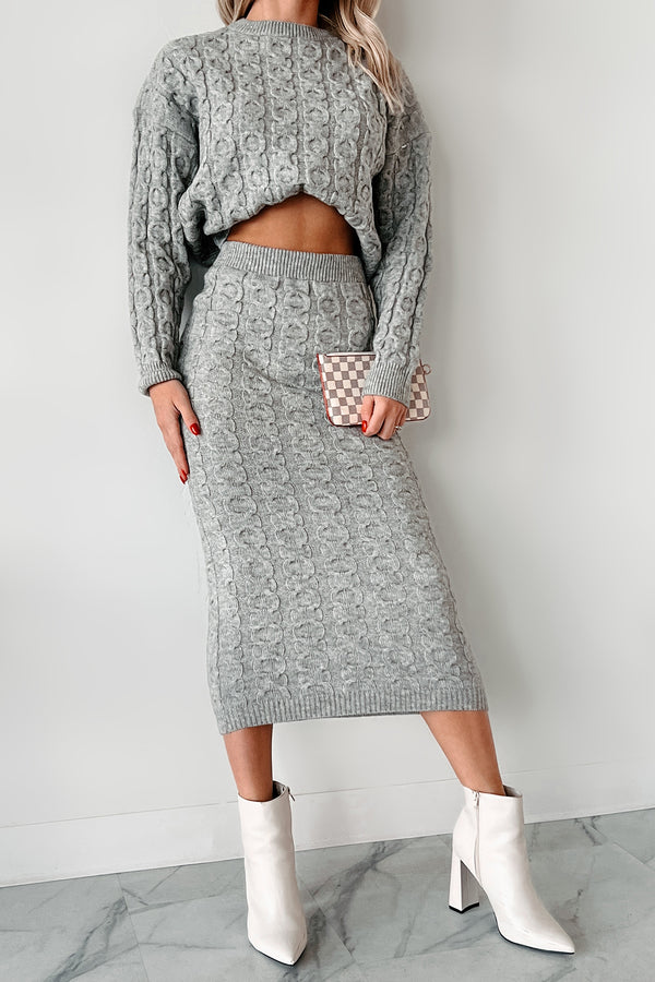 Remembering Fondly Sweater Knit Set (Heather Grey) - NanaMacs