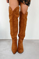 Jettson Suede Over The Knee Western Boots (Tan) - NanaMacs