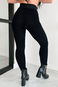 Chill Vibes Textured Seamless Leggings (Black) - NanaMacs