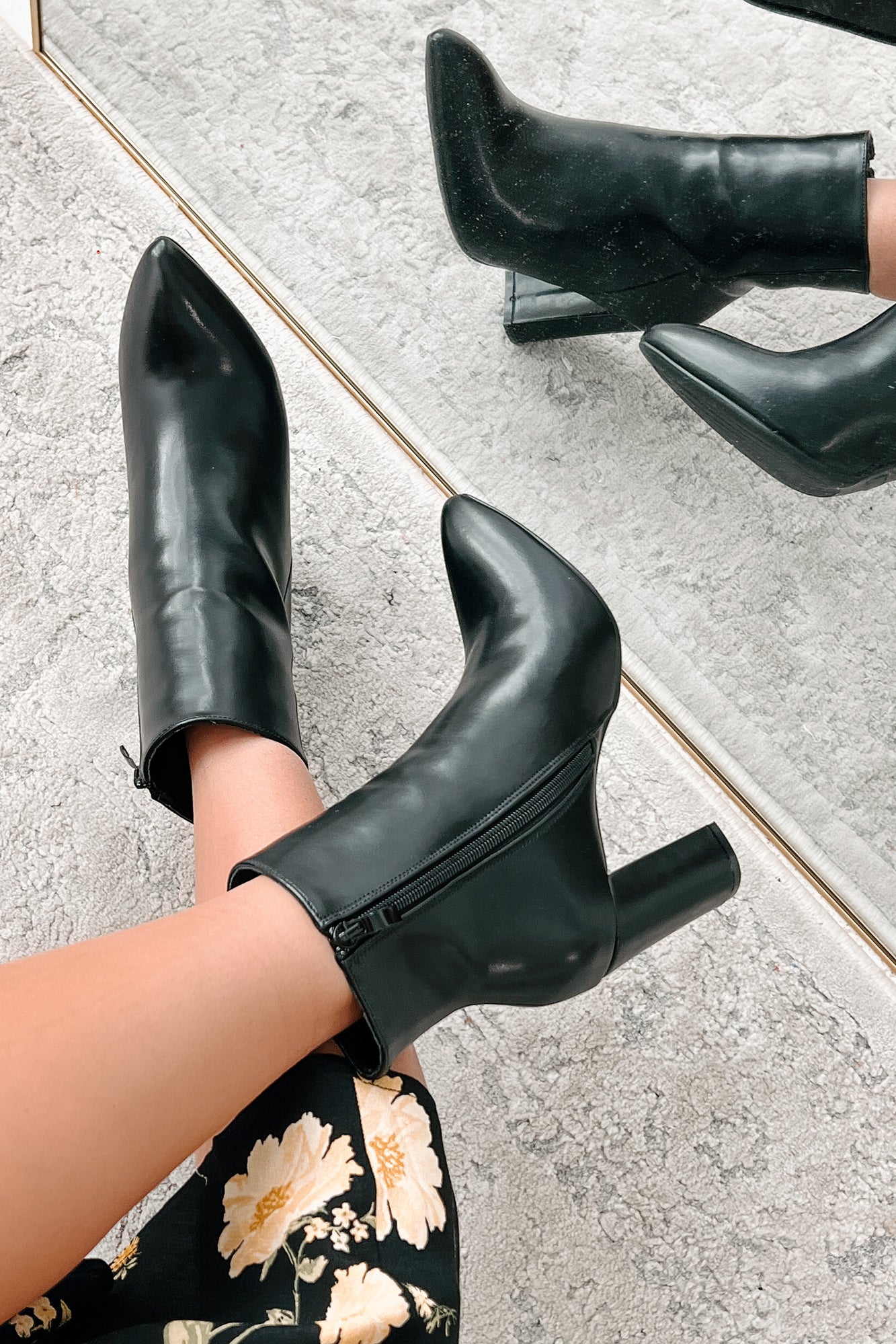 Prep In My Step Faux Leather Booties (Black) - NanaMacs