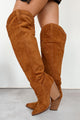 Jettson Suede Over The Knee Western Boots (Tan) - NanaMacs