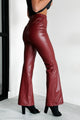 Style Sensation Faux Leather Pants (Burgundy) - NanaMacs