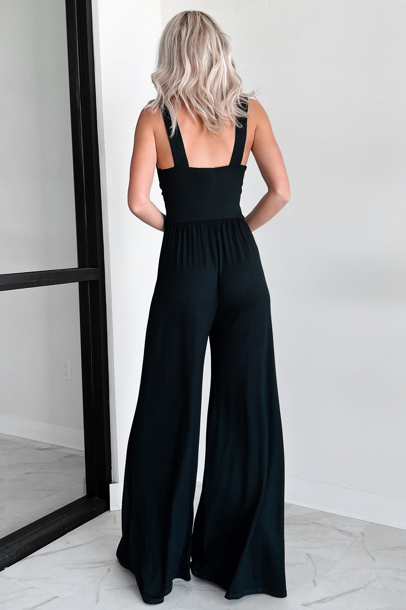 DOORBUSTER Sonoma Sway Twist-Front Jumpsuit (Black) - NanaMacs