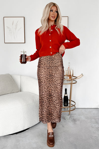 A Different Breed Leopard Mesh Maxi Skirt (Brown) - NanaMacs