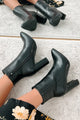 Prep In My Step Faux Leather Booties (Black) - NanaMacs