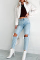 Alaina High Rise Distressed Boyfriend Jeans (Light Denim) - NanaMacs