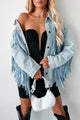 Trailblazing Style Fringe Denim Jacket (Medium Denim) - NanaMacs