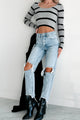 Alaina High Rise Distressed Boyfriend Jeans (Light Denim)