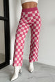 Adorable Moments Checker Knit Pants (Fuchsia/Pink) - NanaMacs