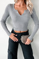 I'll Do Better Sweater Knit Long Sleeve Top (Heather Grey) - NanaMacs