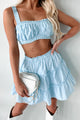 Your Little Angel Ruched Crop Top (Ice Blue) - NanaMacs
