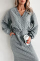 What Matters Most Quilted Sweater & Skirt Set (Heather Grey) - NanaMacs