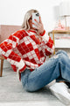 Older Soul Oversized Checker Sweater (Red/Cream) - NanaMacs